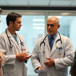 Healthcare professionals expressing concern over Medicaid cuts in hospital