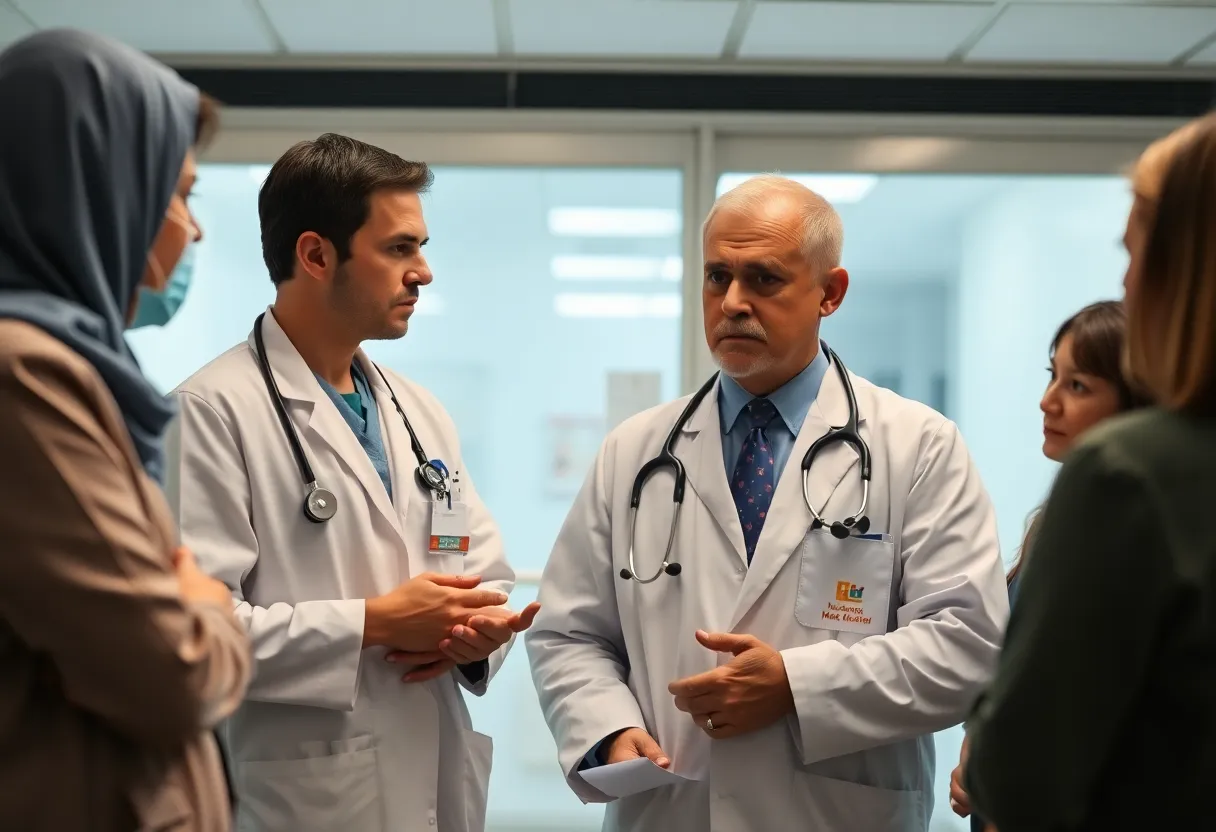Healthcare professionals expressing concern over Medicaid cuts in hospital