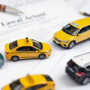 Transportation vehicles representing the industry amidst legal documentation.