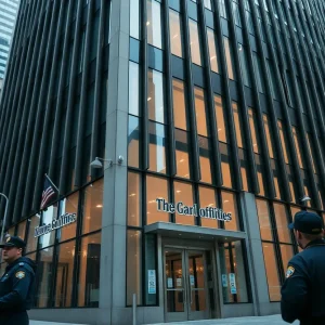 Security measures at a corporate office in Midtown Manhattan.