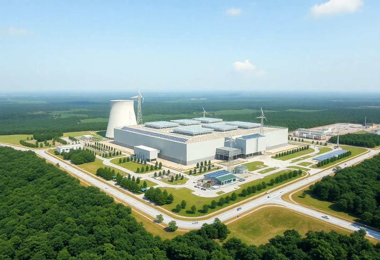 Conceptual image of a nuclear power plant