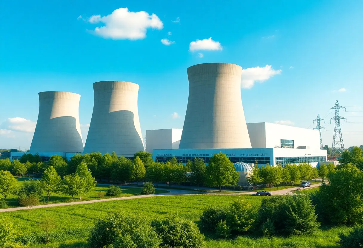 Conceptual illustration of a modern nuclear power plant