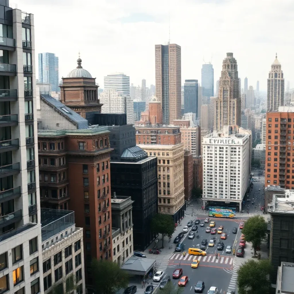 Aerial view of New York City showcasing luxury real estate and thriving business areas.