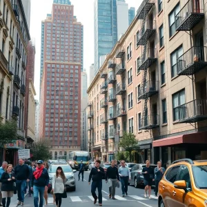 Contrast of luxury and affordable housing in New York City.