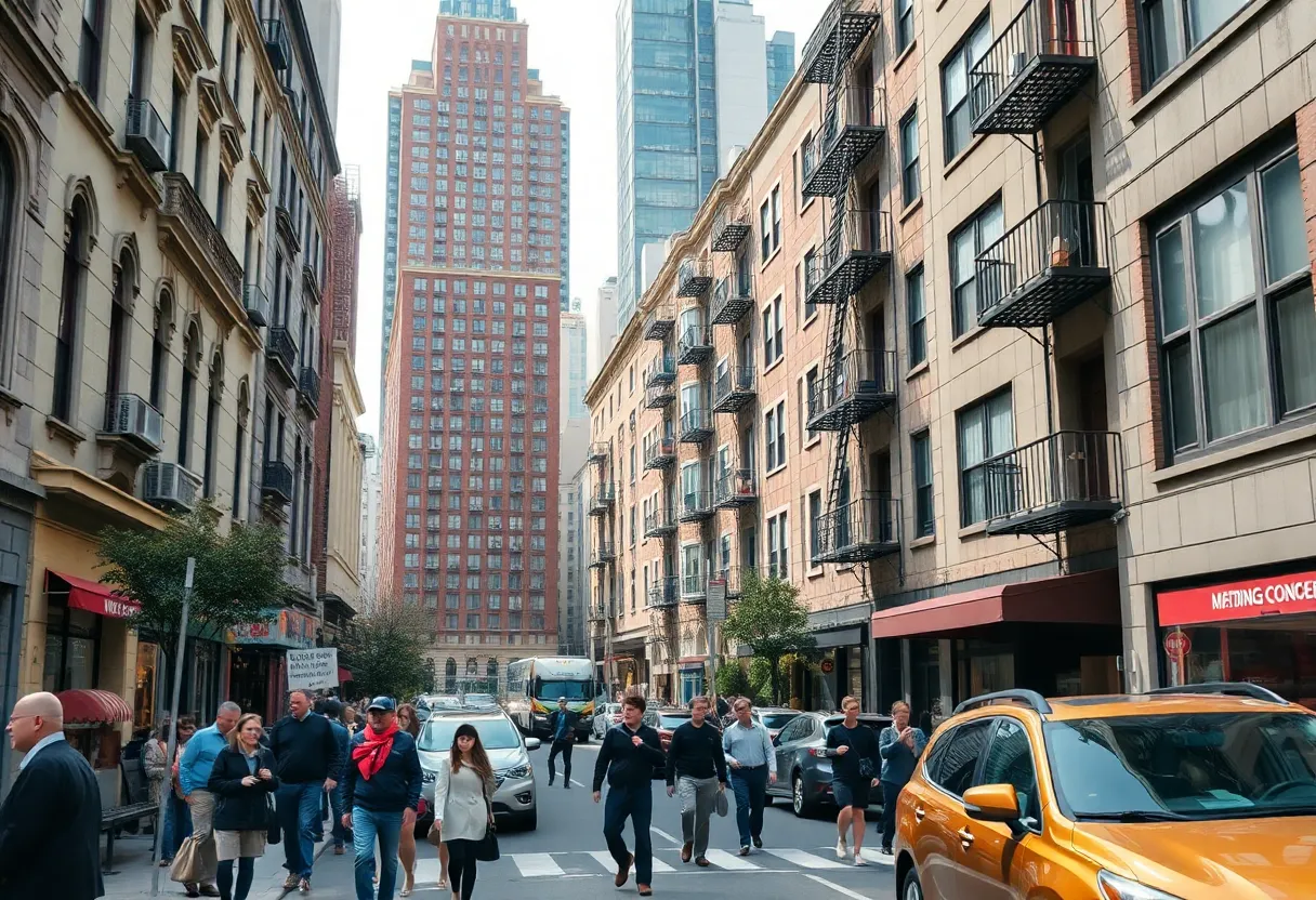 Contrast of luxury and affordable housing in New York City.