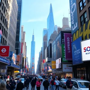 Vibrant New York City scene during mayoral campaign season