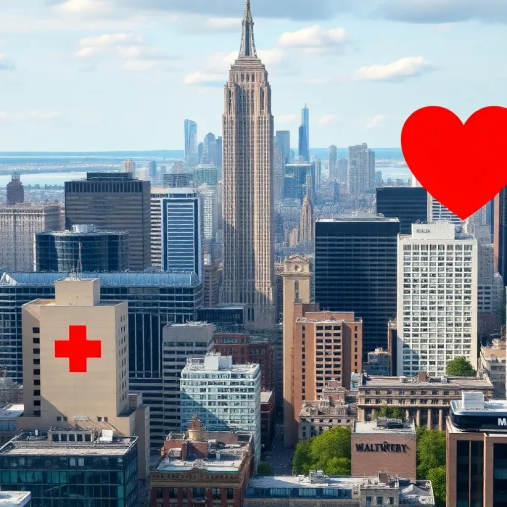 A view of New York City office buildings representing workplace changes.
