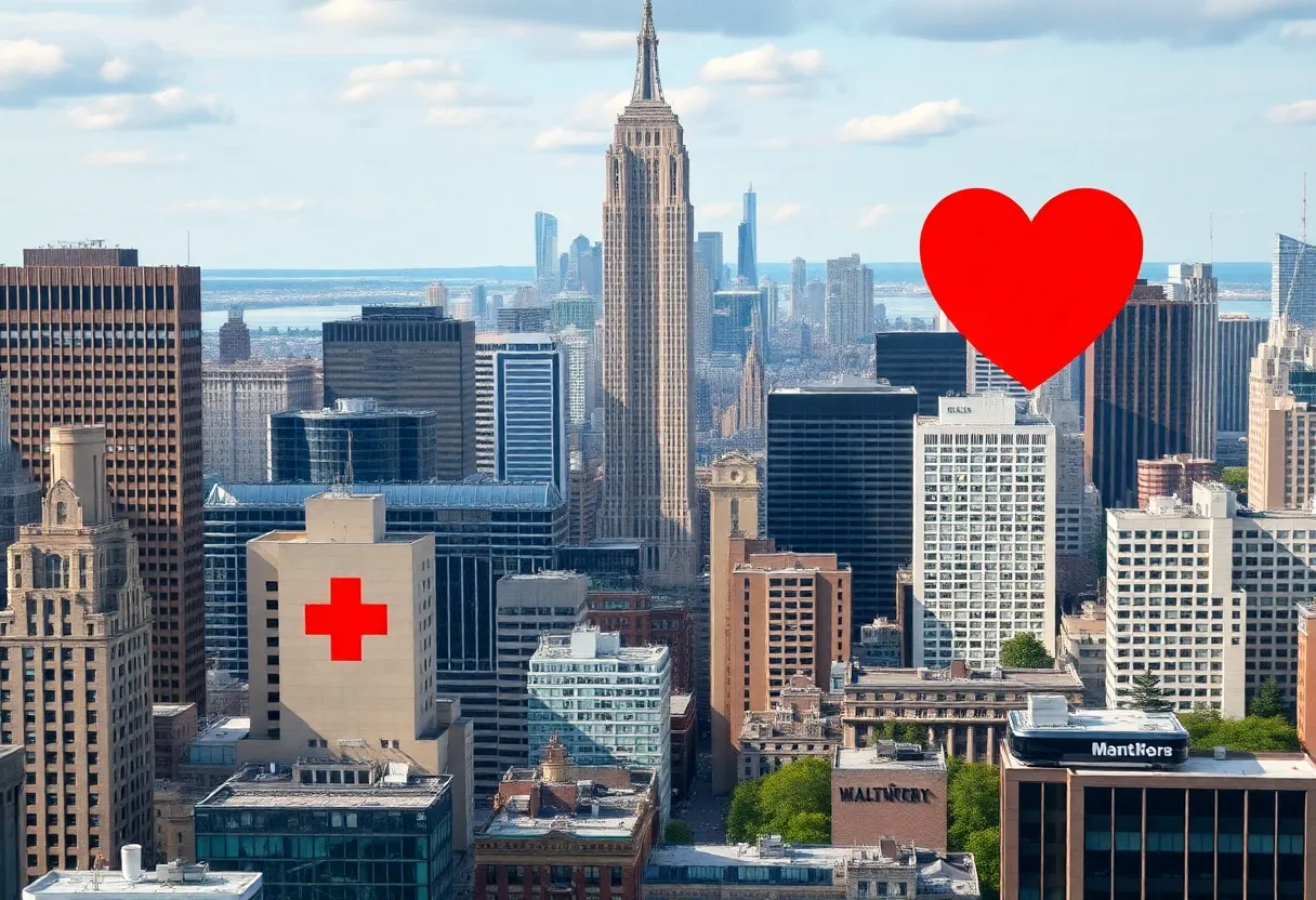 A view of New York City office buildings representing workplace changes.