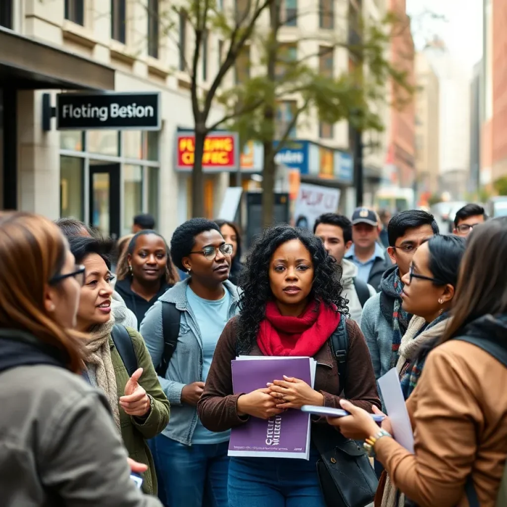 New York City street scene representing political engagement