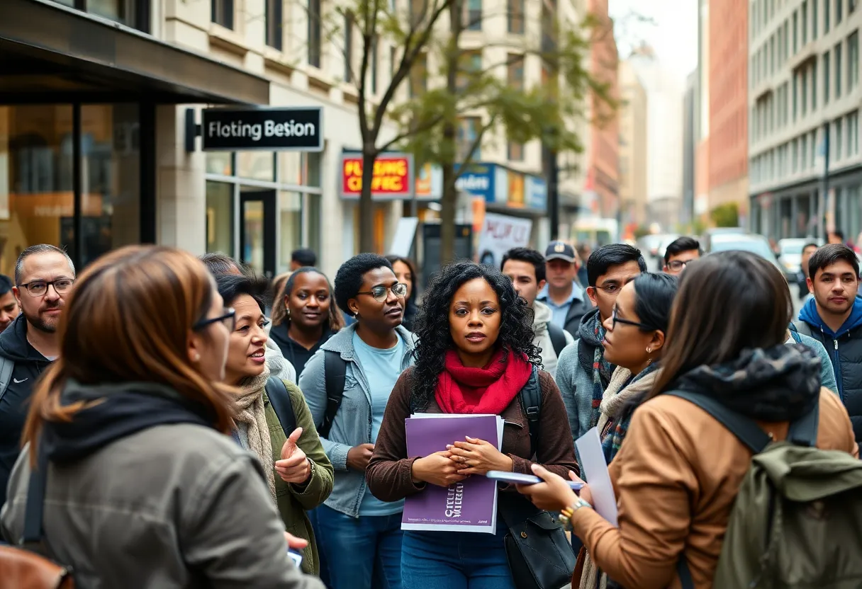 New York City street scene representing political engagement