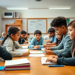 Students in a classroom benefiting from new education funding