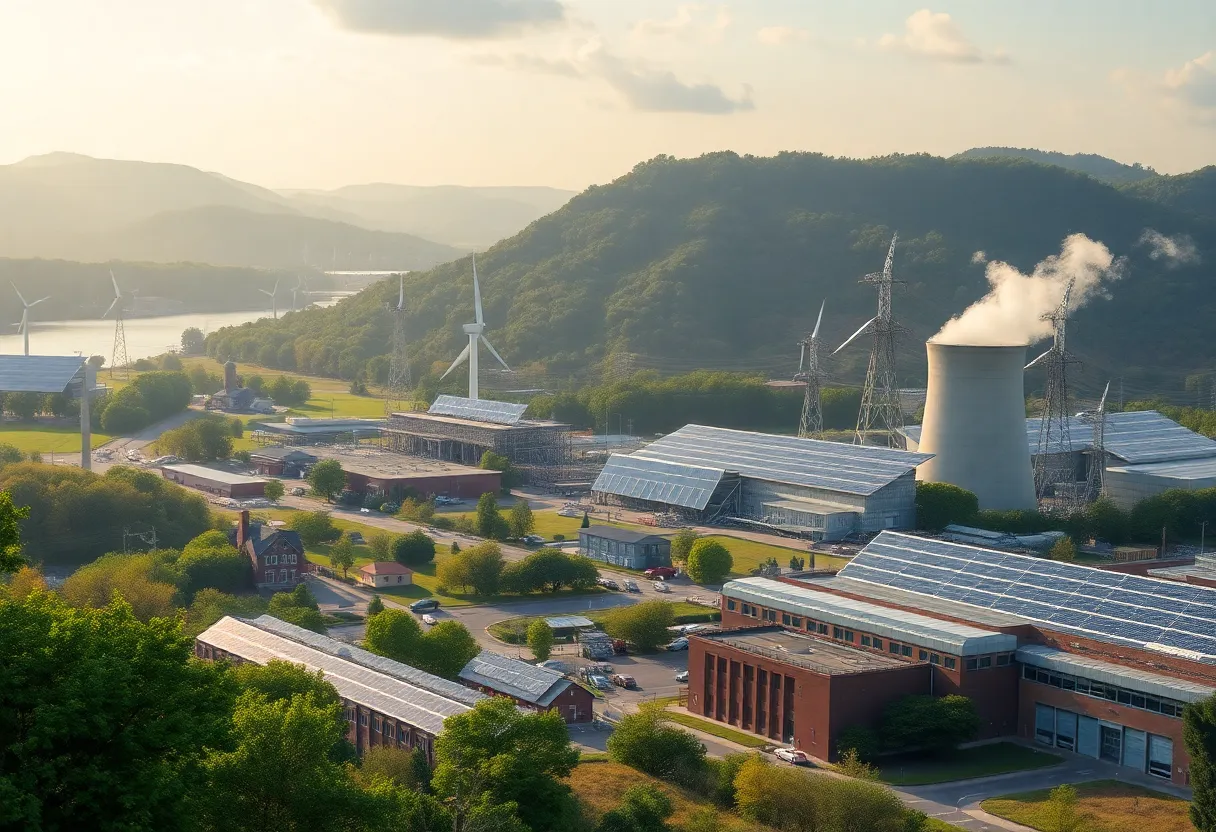 Visual representation of New York's energy landscape with renewable and fossil fuel energy sources