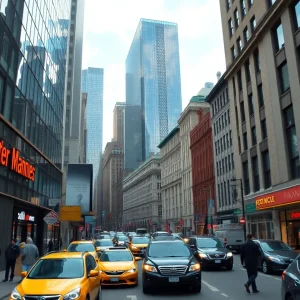 New York City skyline with financial firms