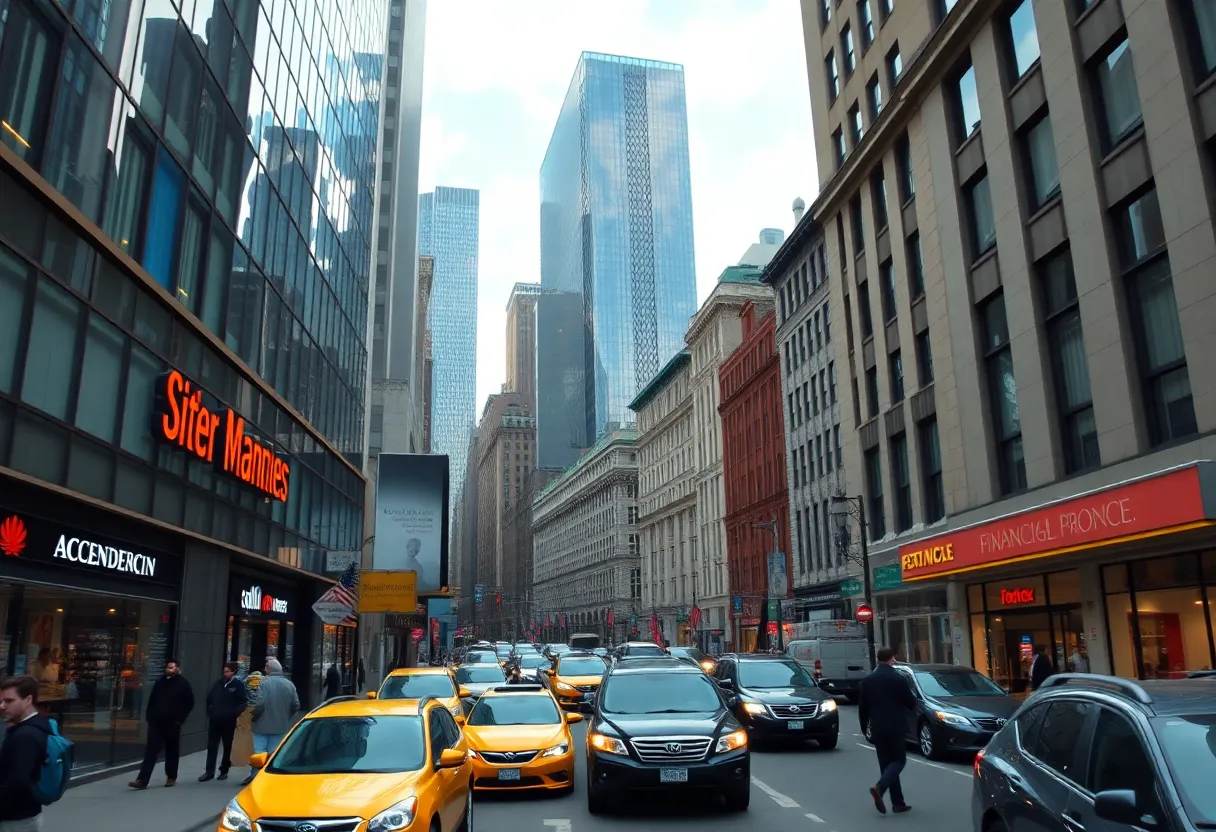 New York City skyline with financial firms