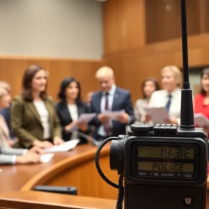 Lawmakers discussing legislation about police radio access