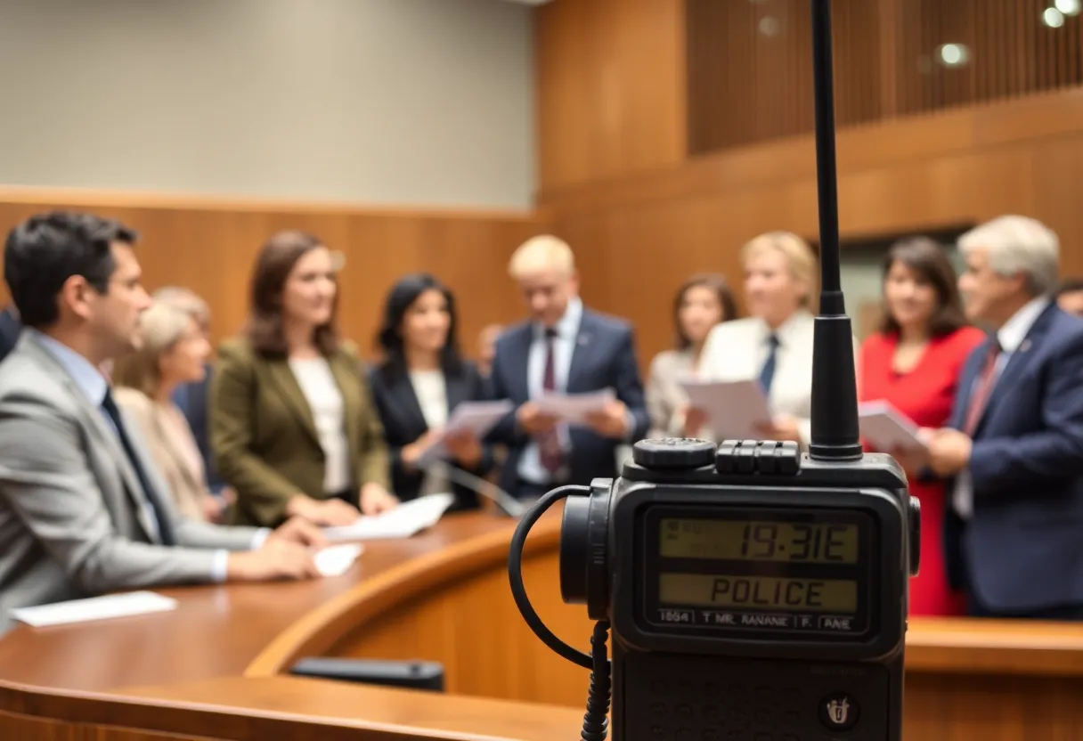 Lawmakers discussing legislation about police radio access