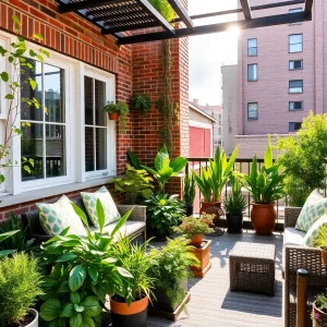 Transformed balcony garden in New York City