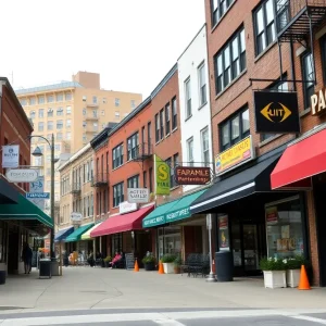 Northeast cityscape with businesses facing challenges from tariffs