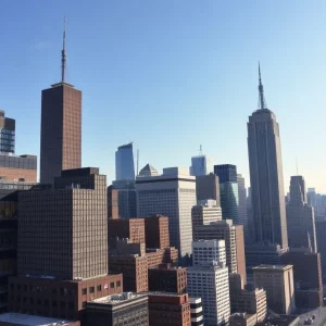 New York City skyline representing economic growth and challenges