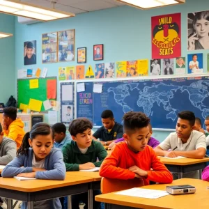 Students learning in a diverse and collaborative New York City classroom