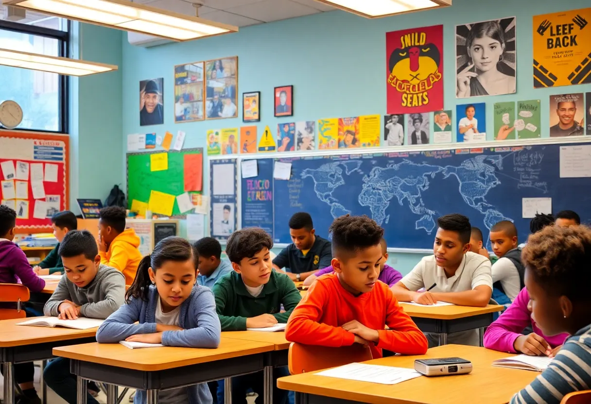 Students learning in a diverse and collaborative New York City classroom