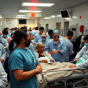 Crowded emergency room in a NYC hospital
