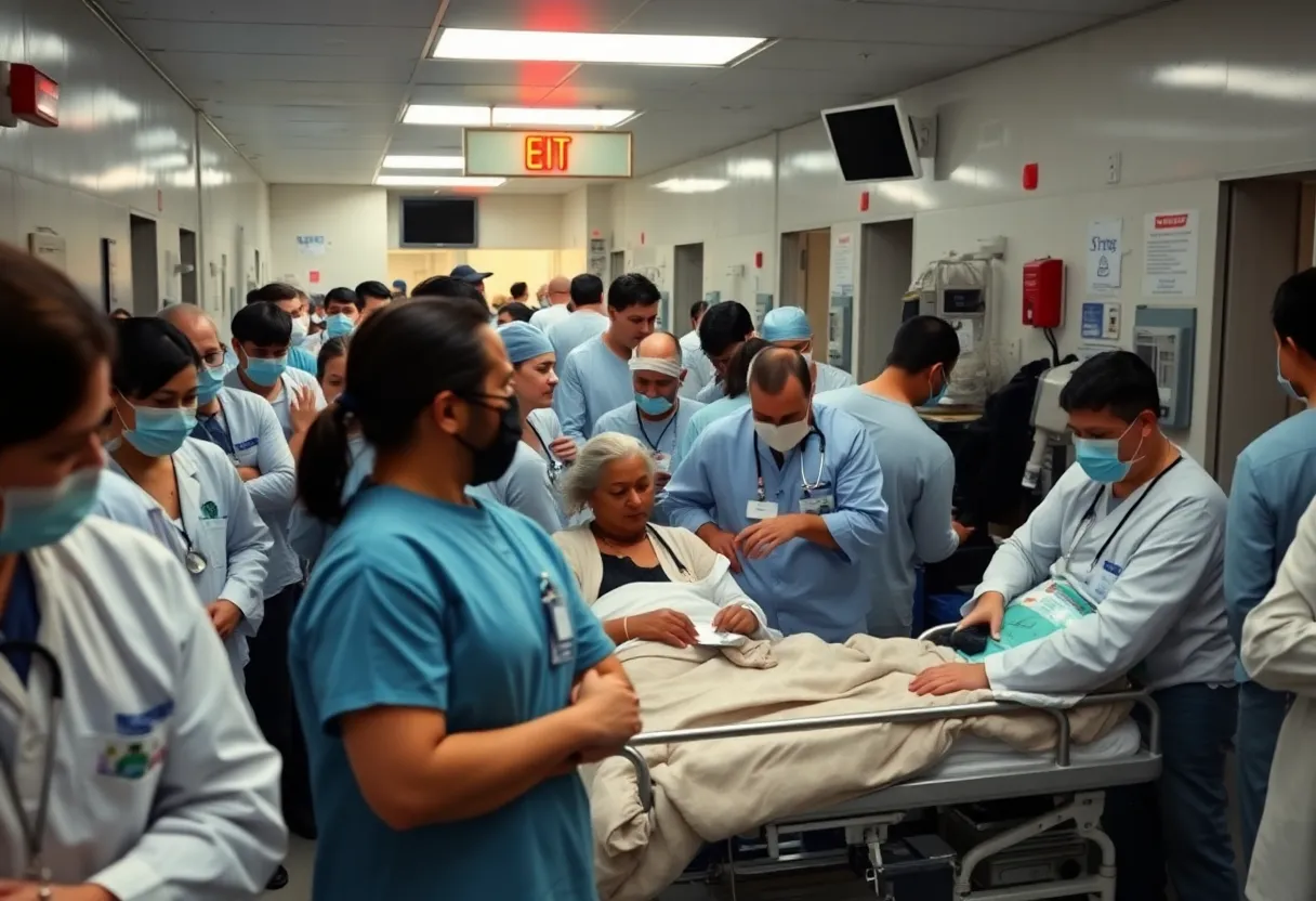 Crowded emergency room in a NYC hospital