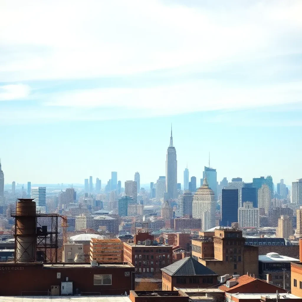 Panoramic view of industrial properties in New York City
