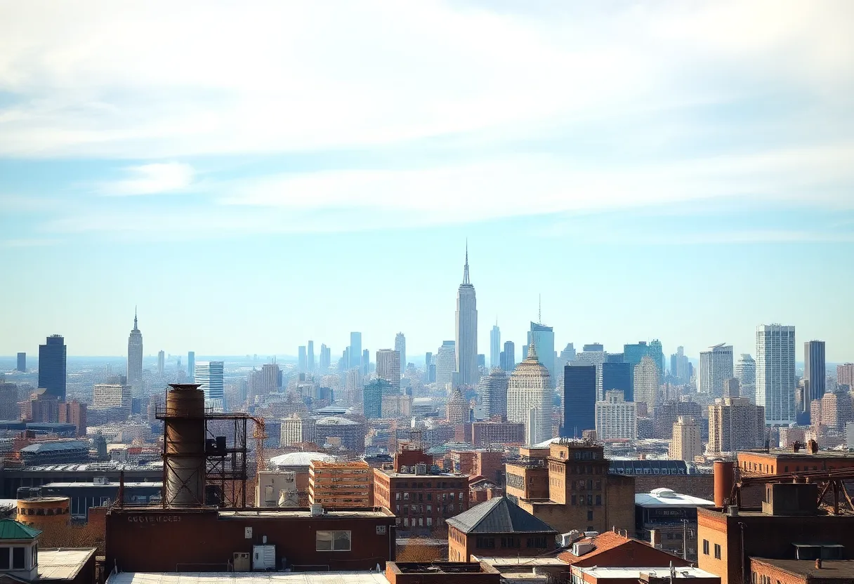 Panoramic view of industrial properties in New York City