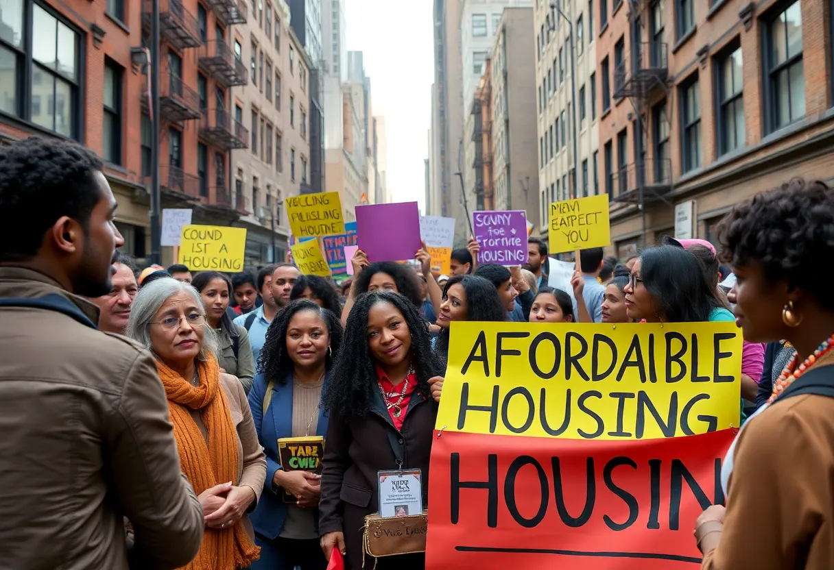 Crowd at a campaign rally in New York City