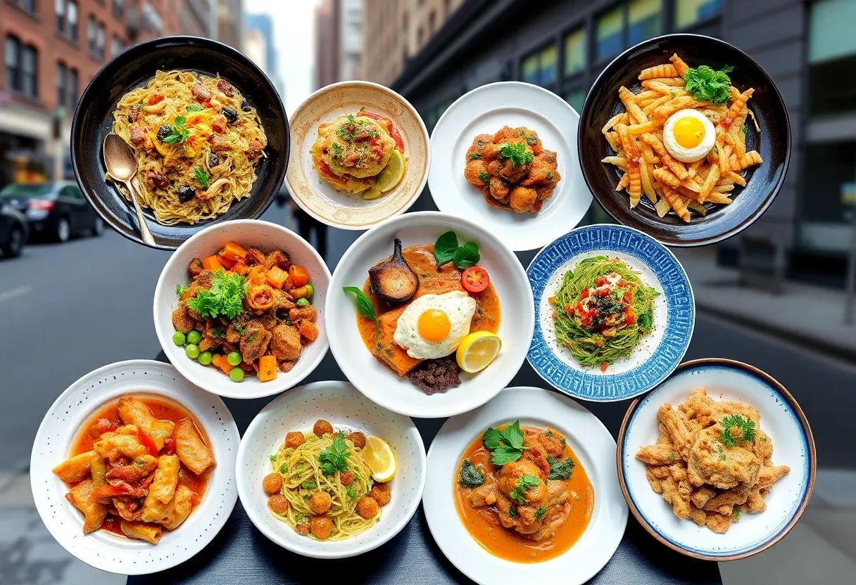 Diverse dishes from newly added Michelin candidate restaurants in New York City.