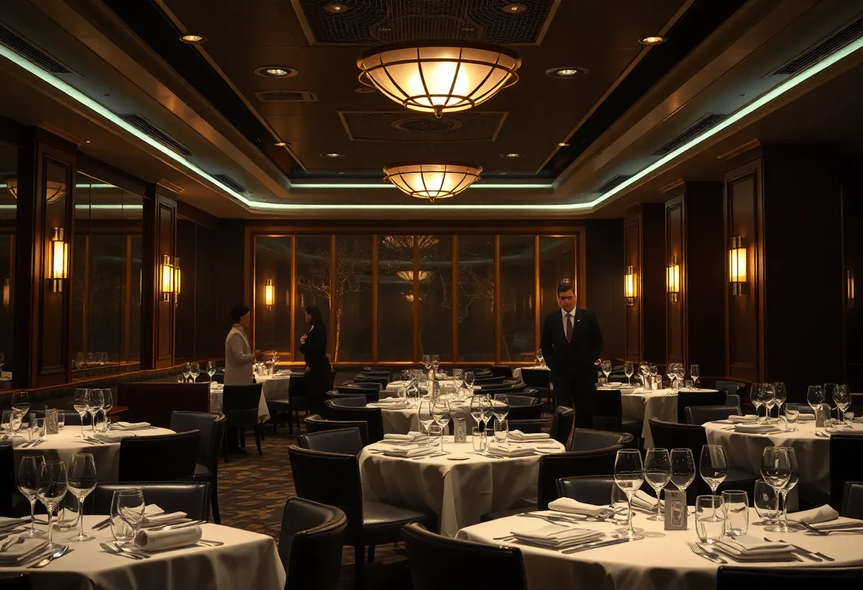Interior view of the Polo Bar restaurant in New York City