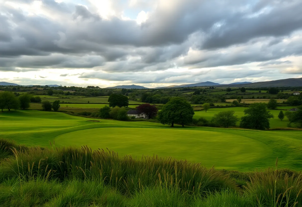 Lush green golf course in Scotland's countryside
