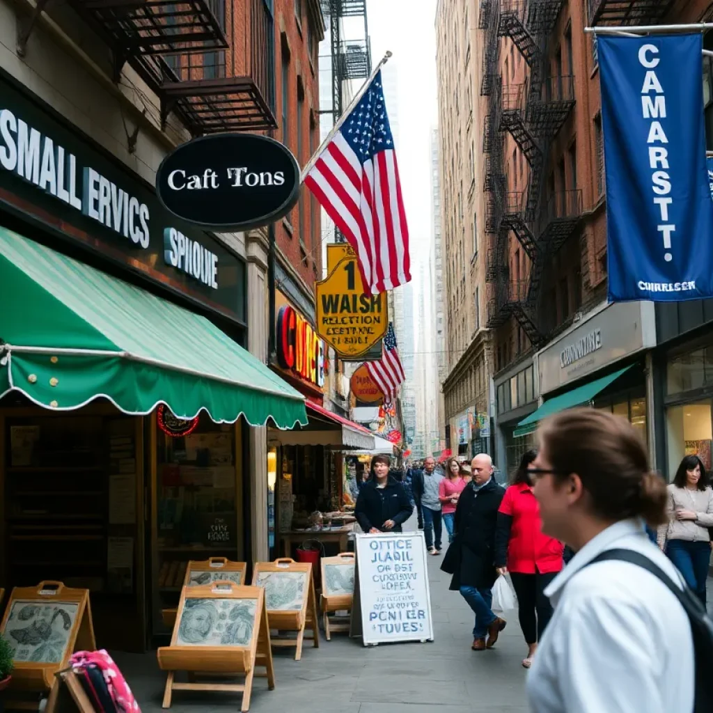 An image depicting small businesses in New York City highlighting community and economic growth.