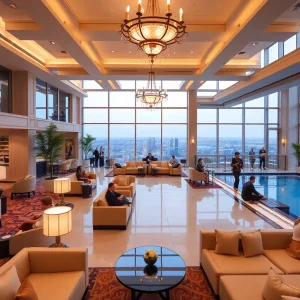 Luxurious interior of Soho House New York with members.