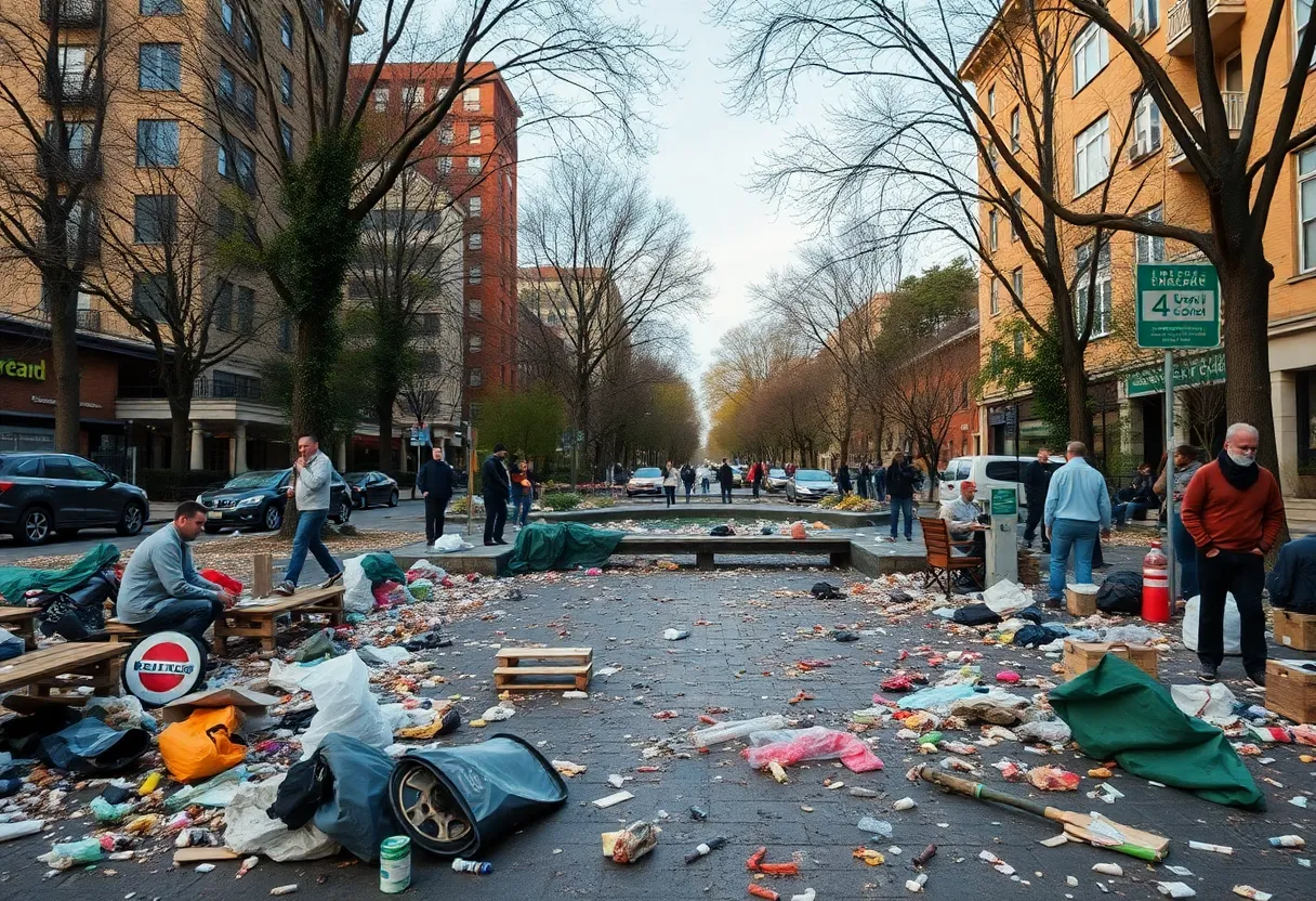 Visual representation of sanitation issues and drug challenges in the South Bronx.
