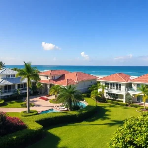 Luxury homes in South Florida with a sunny beach view