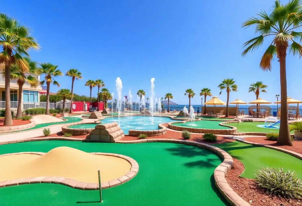 Themed holes at Starlux Mini Golf in Wildwood, New Jersey