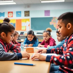 Students engaged in learning at a charter school classroom