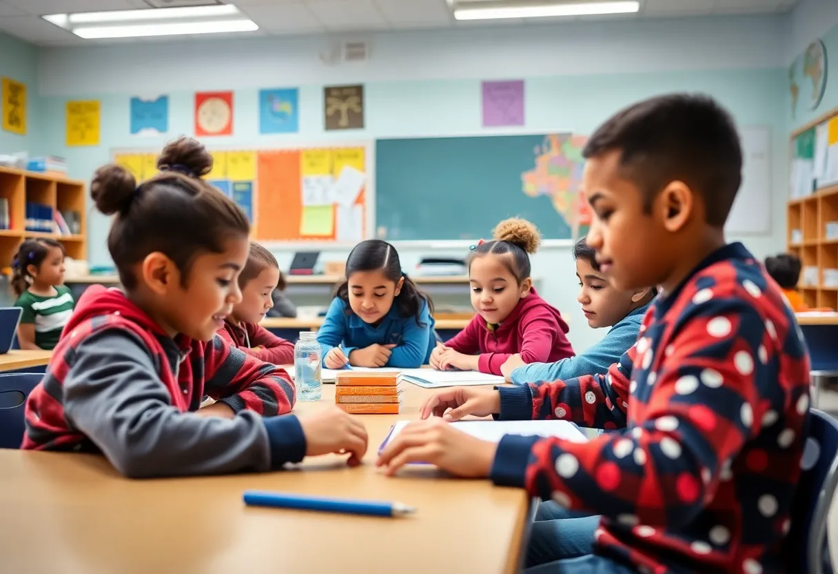 Students engaged in learning at a charter school classroom