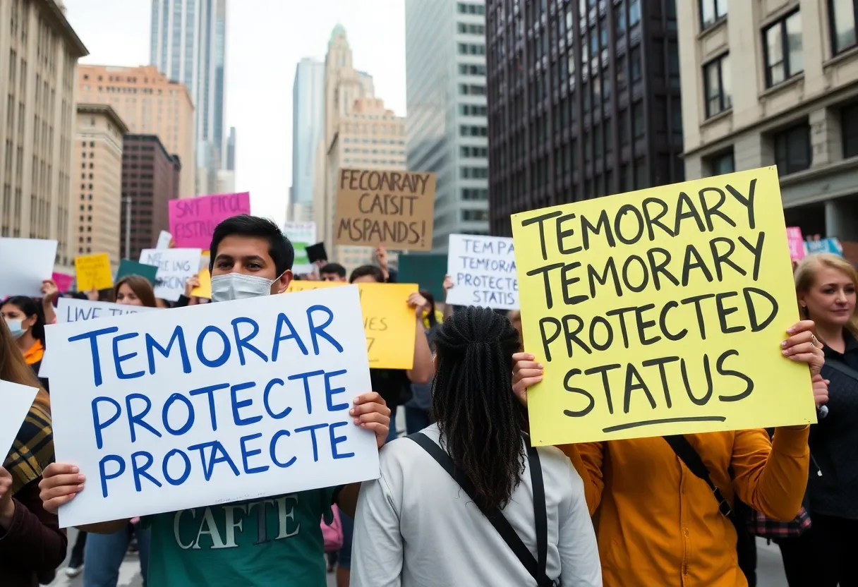 Diverse group advocating for Temporary Protected Status