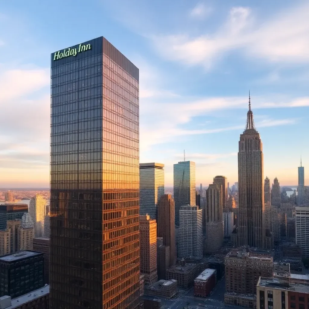 Skyline view of the tallest Holiday Inn in Manhattan
