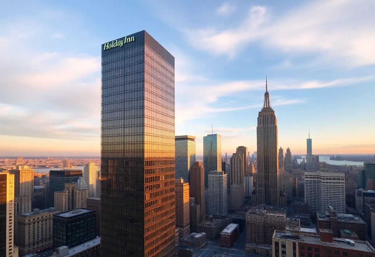 Skyline view of the tallest Holiday Inn in Manhattan