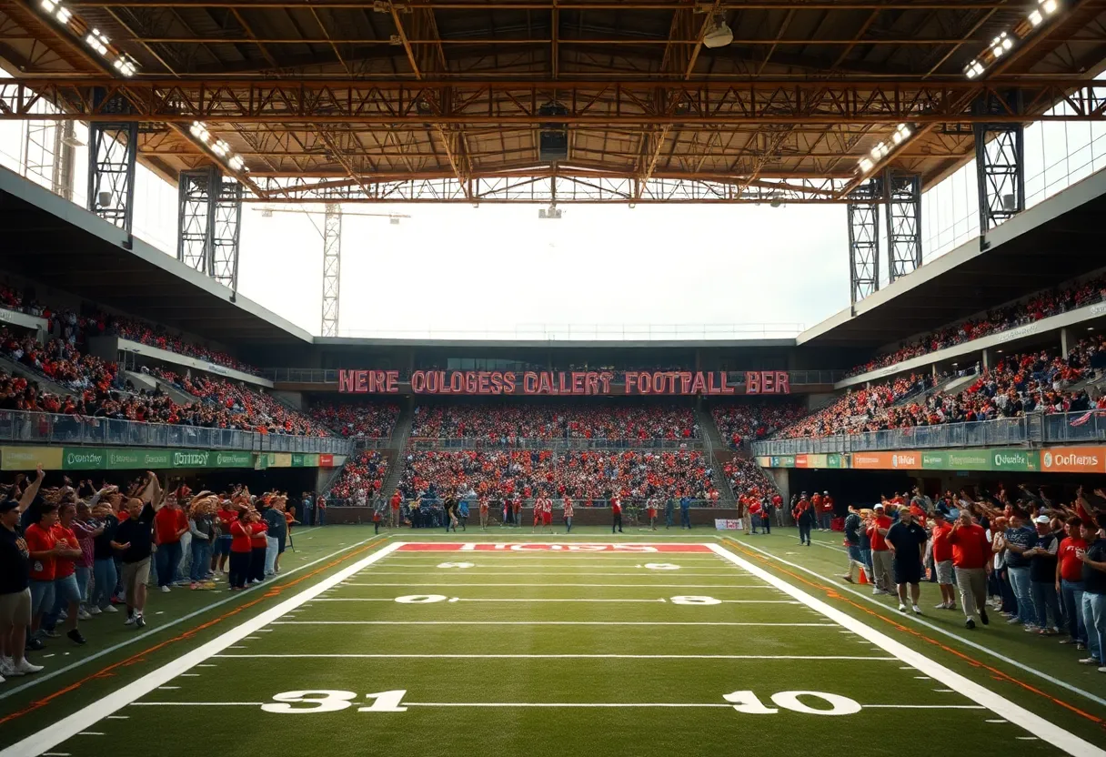 Texas Tech University football facility under construction