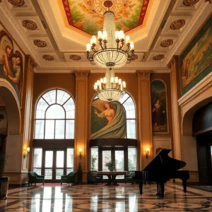 Luxurious lobby of the Waldorf Astoria Hotel showcasing modern and historic design