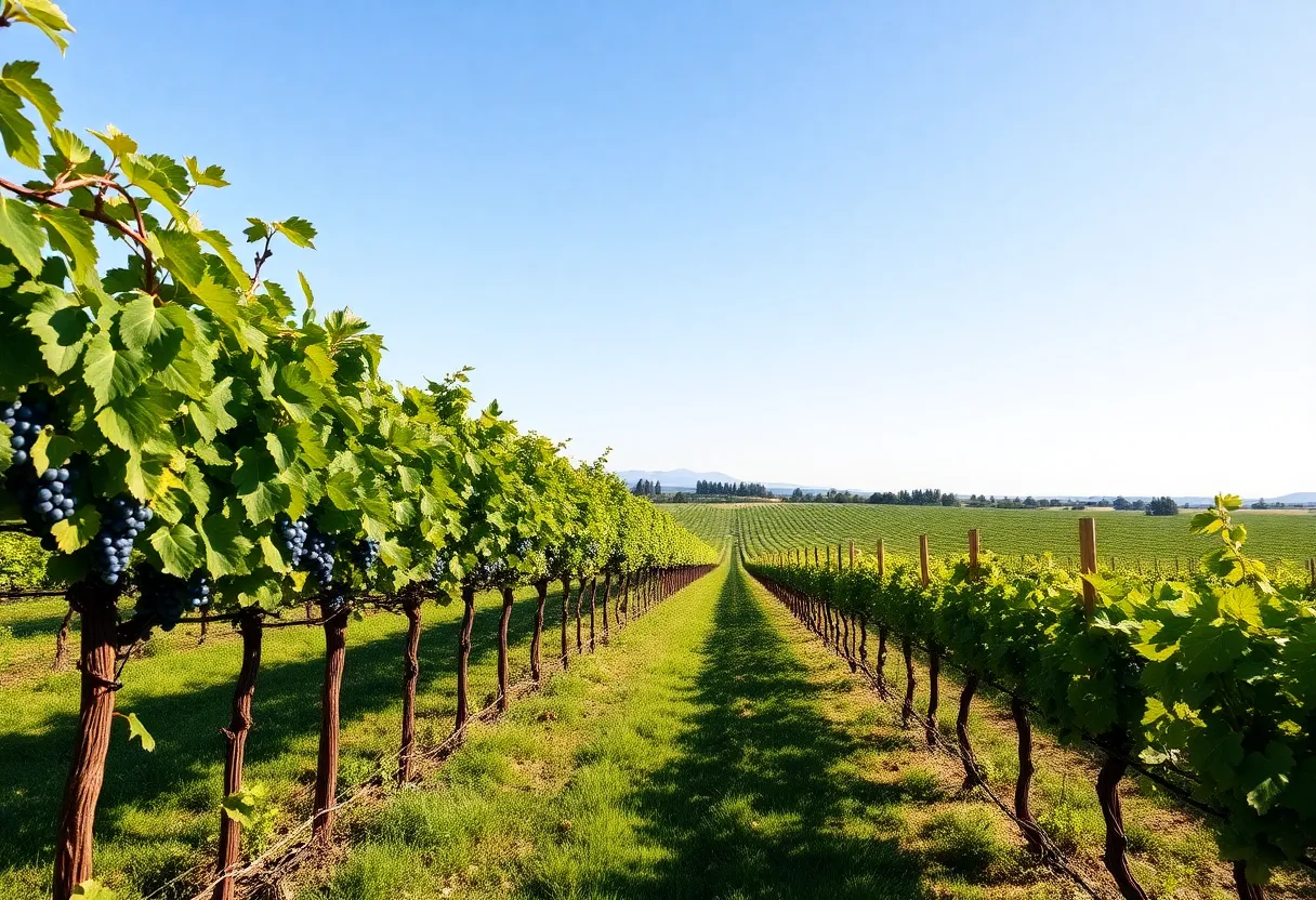 Vineyard landscape representing Weis Vineyards