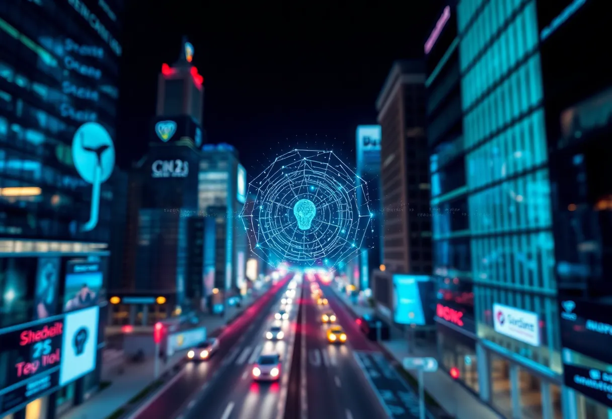 Abstract representation of AI in business settings