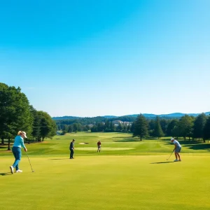 Women golfers competing at the AIG Women’s Open