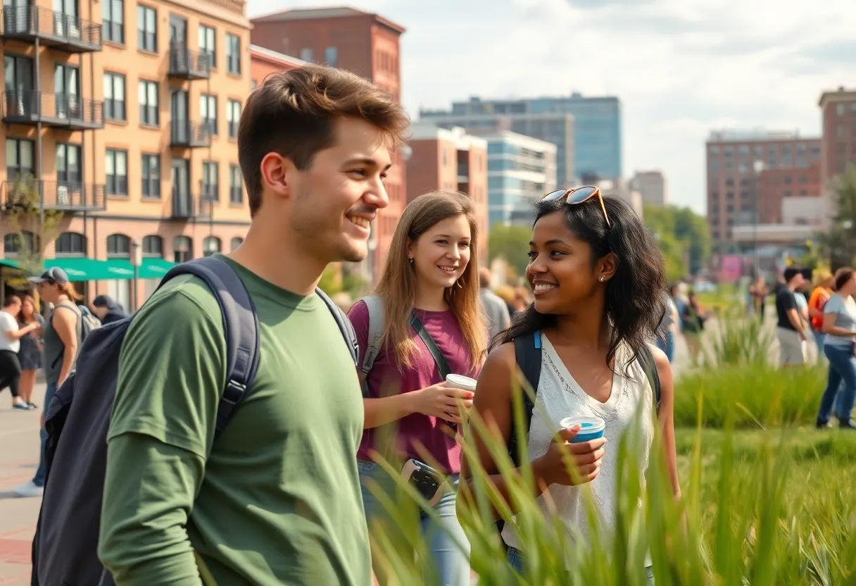 Young adults enjoying outdoor community activities in Albany-Schenectady-Troy