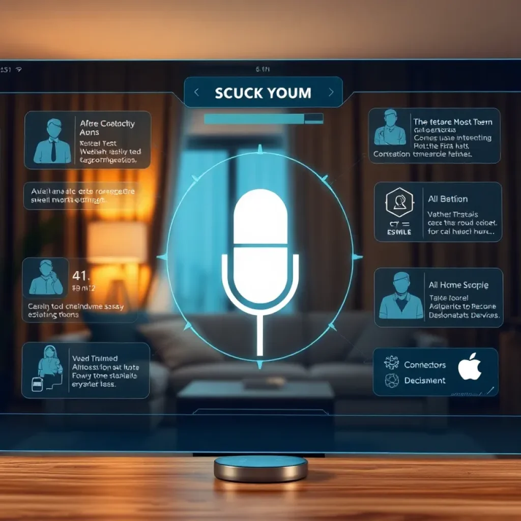Illustration of Amazon Alexa+ voice assistant in a home environment